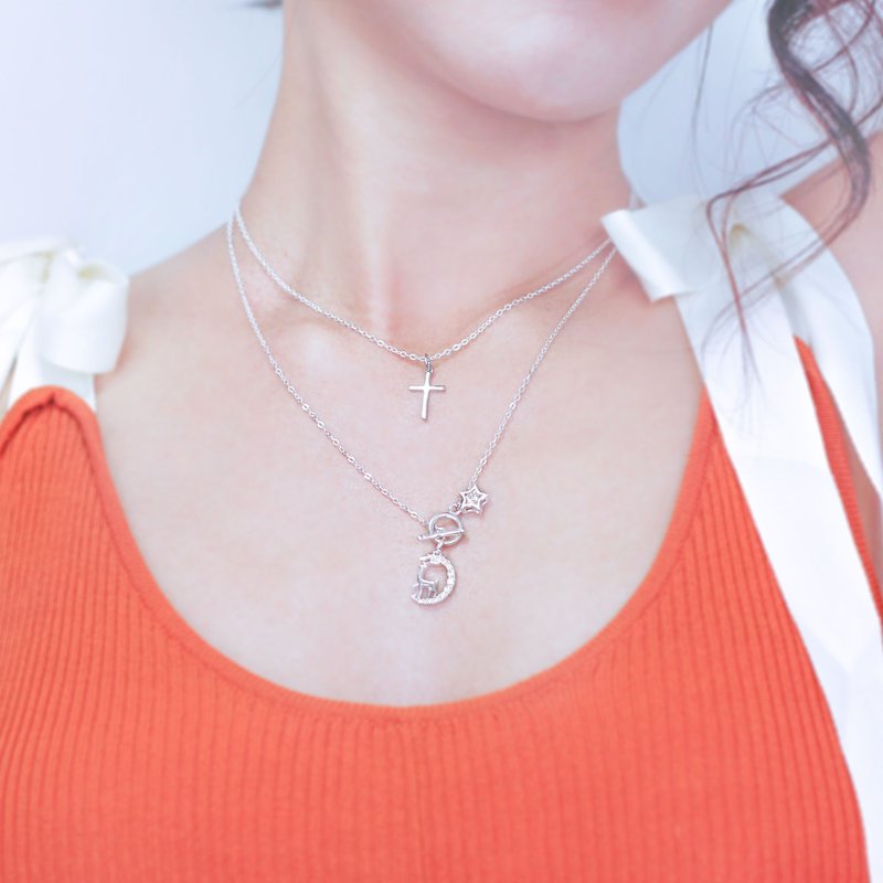 Giftest 925纯银 / 一鹿有你 鹿基督教福音饰品项链圣诞礼物N24 - 项链 - 纯银 银色