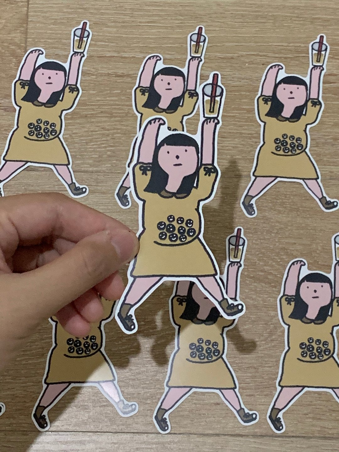 贴纸 ~ 珍珠奶茶 - 贴纸 - 纸 咖啡色