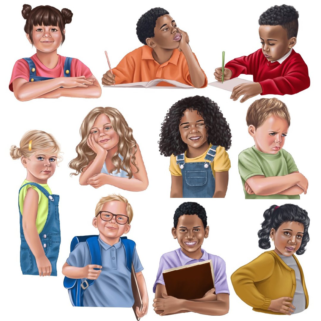 Young Kids Clipart - 电子手绘真人画像/绘画/插画 - 其他材质 