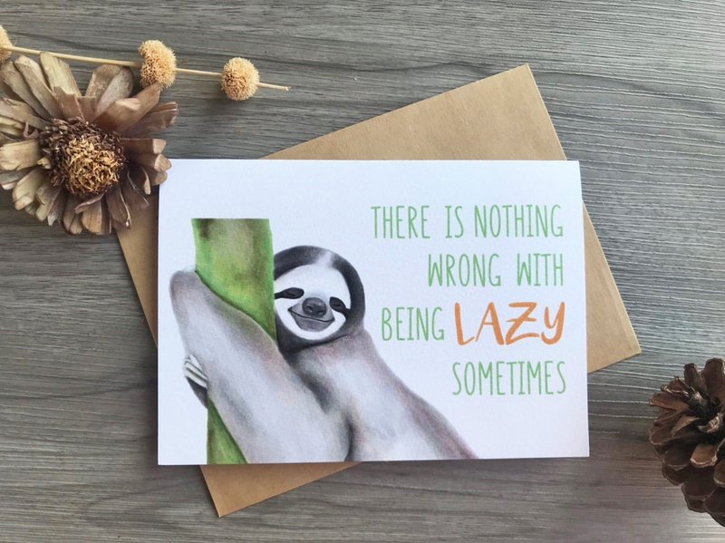 卡片 万用卡 树懒卡片 对折卡 问候卡 - 卡片/明信片 - 纸 