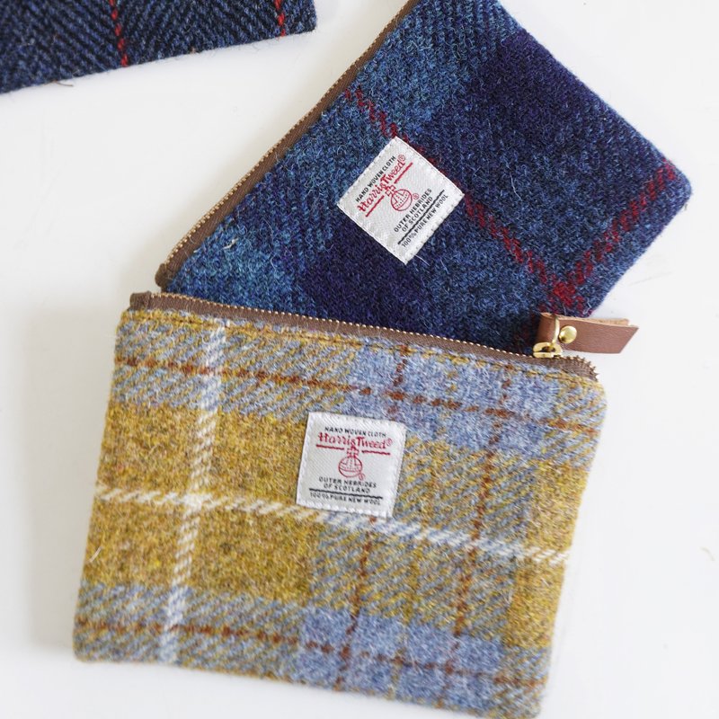 哈里斯粗花呢零钱包多功能卡包Harris tweed收纳包复古便携钥匙包 - 零钱包 - 羊毛 