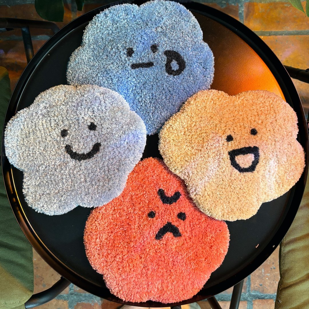 慢慢来~方坊*喜怒哀乐~小毯课/20厘米作品/2.5小时/台北Tufting - 编织/羊毛毡/布艺 - 其他材质 