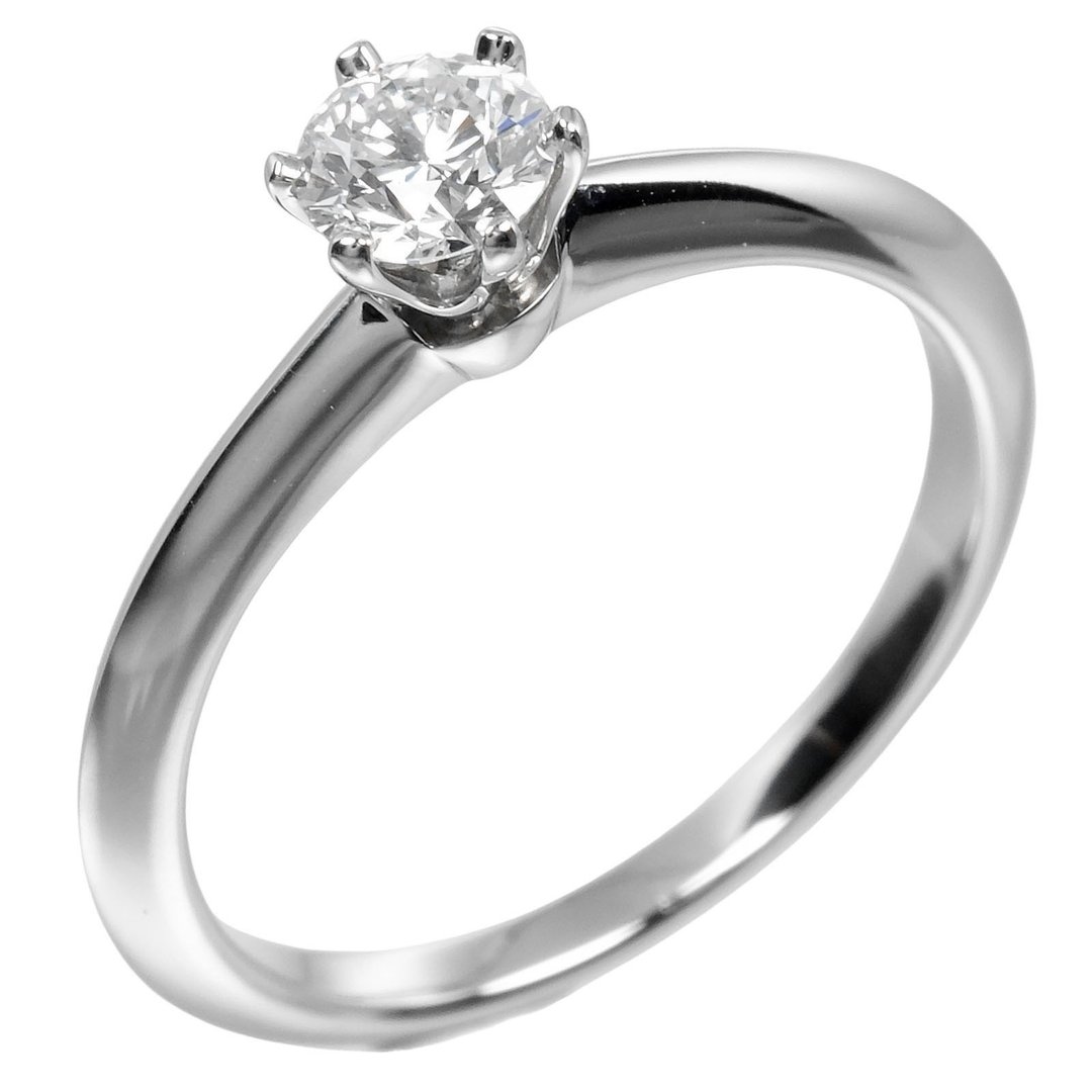 【日本直送】蒂芙尼 TIFFANY&Co. Solitaire 8号 戒指 0.32ct VS2/E/GOOD Pt950 钻石【二手】 - 戒指 - 贵金属 银色