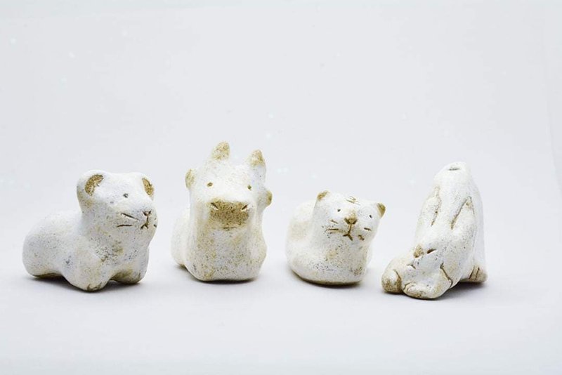 Rainbow-neo 十二生肖 鼠牛虎兔香立 线香座  筷架 扩香 一轮花瓶 - 花瓶/陶器 - 陶 