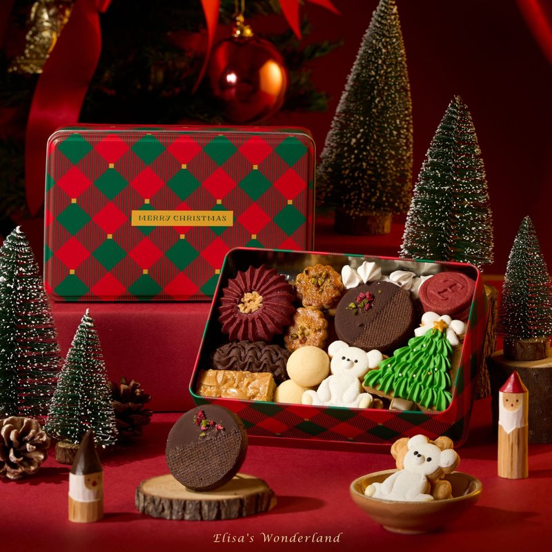 【红格雪熊】圣诞限定饼干礼盒 - 手工饼干 - 新鲜食材 绿色