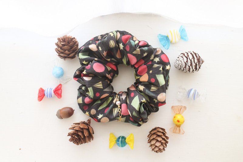 甜蜜礼赞－星夜∣原创印花设计手工【大肠发圈】圣诞饰品 - 发饰 - 聚酯纤维 多色