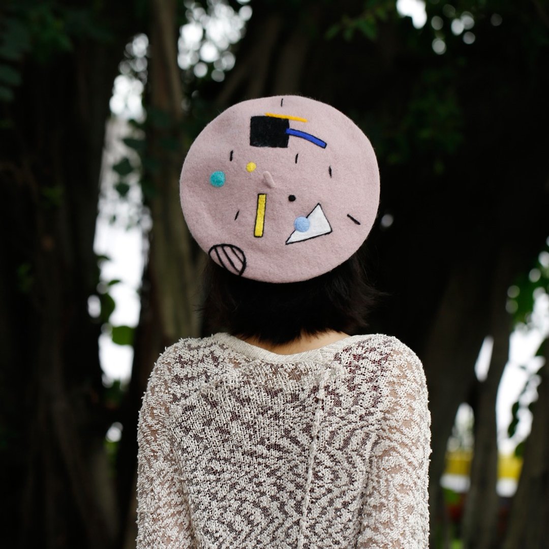 轲人原创设计手工羊毛毡贝雷帽女画家帽秋冬季蓓蕾帽文艺优雅复古 - 帽子 - 羊毛 