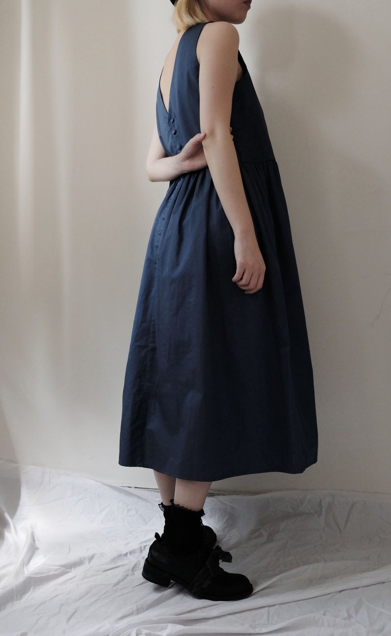 Madelyn Dress PEACOCK BLUE - 洋装/连衣裙 - 棉．麻 蓝色