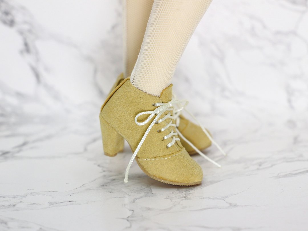 Heel boots for MSD BJD - 其他 - 真皮 黄色