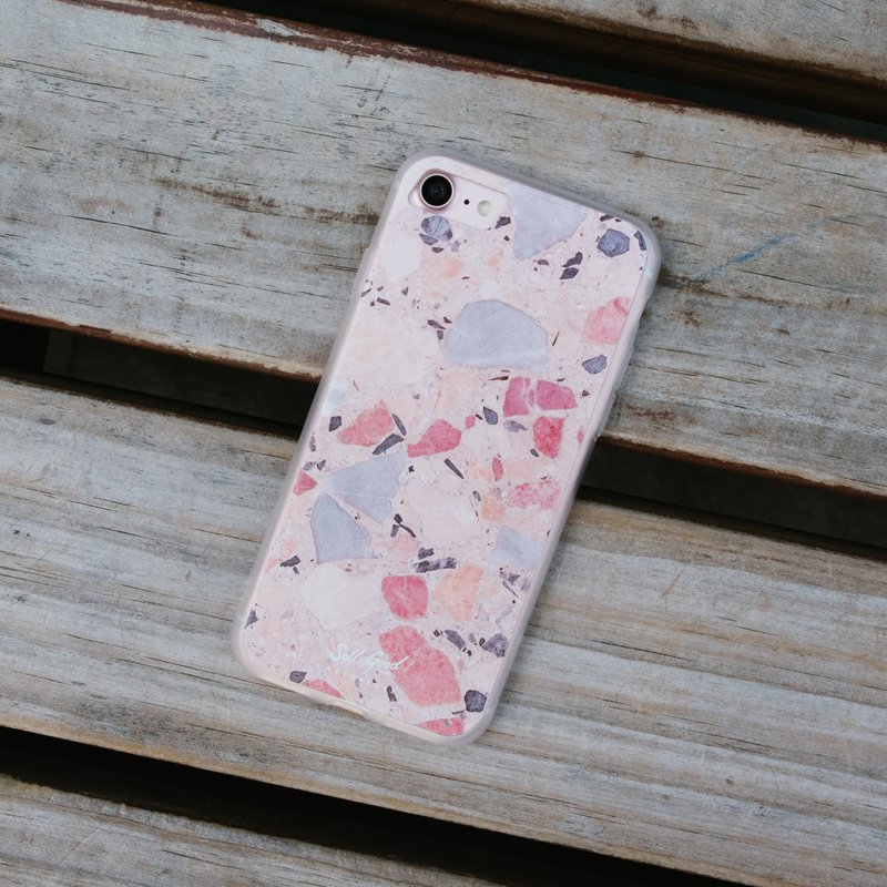 原创粉红磨石 iPhone Samsung 手机保护壳 硬壳 透明软边 - 手机壳/手机套 - 硅胶 粉红色