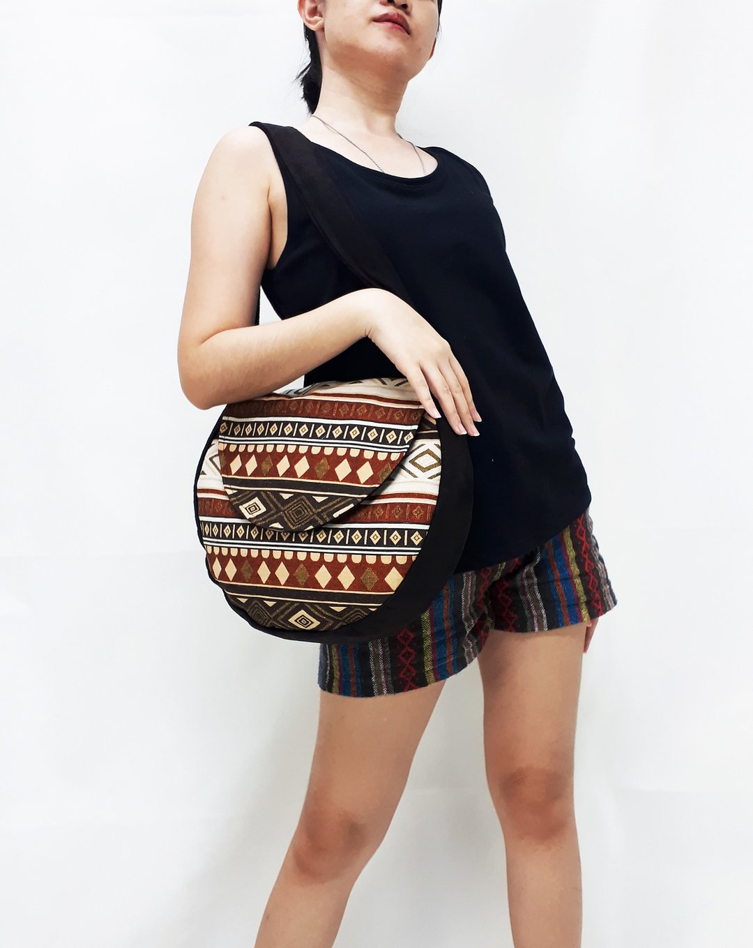 Handmade bag Woven Cotton Bag Women bag Shoulder bag Crossbody Bag Colorful - 其他 - 棉 红色