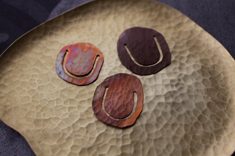 红铜锤痕镂空书签 - 书签 - 铜/黄铜 红色