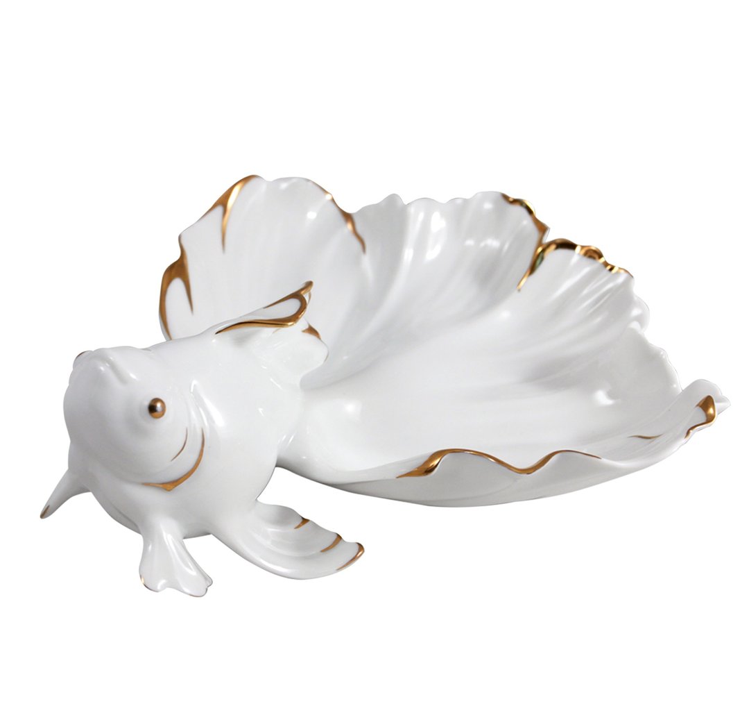 1300│聚喜金鱼盘_精品瓷器 - 浅碟/小碟子 - 瓷 白色