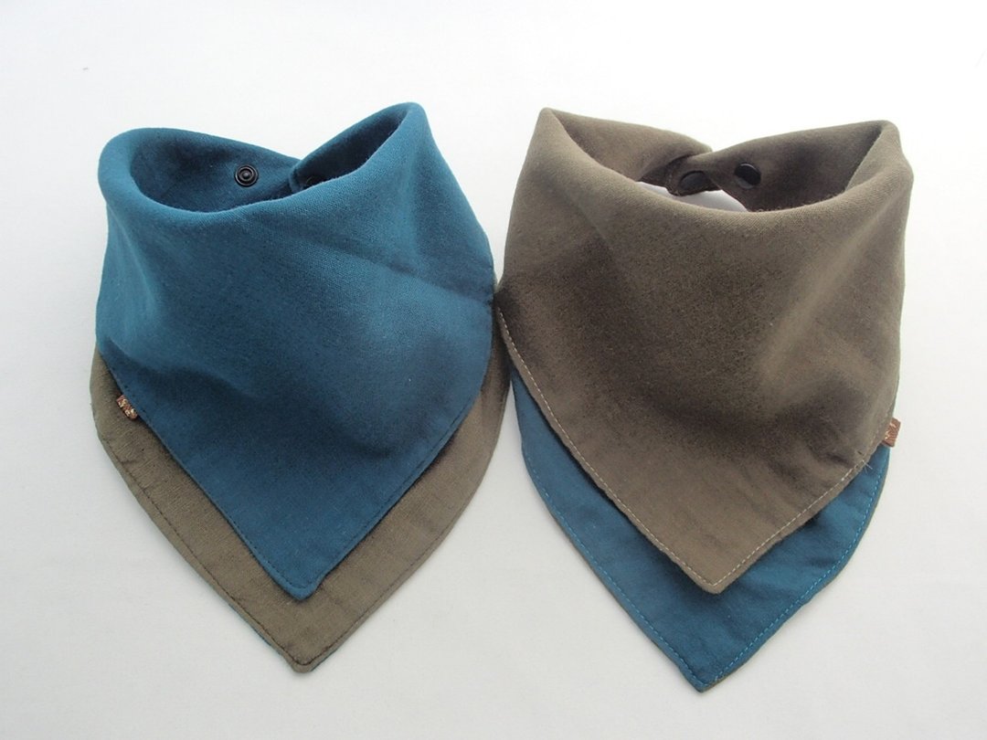 Baby Bib,Reversible,Baby Scarf Bib,Handkerchief,Solid Green/Khaki,Simple, - 围嘴/口水巾 - 棉 绿色