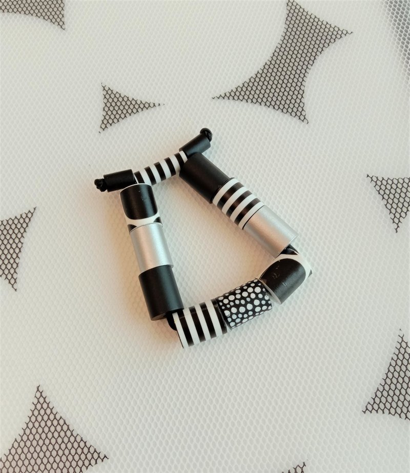 新品 时尚串珠 纸手链_经典黑白设计 手作 - 手链/手环 - 纸 黑色