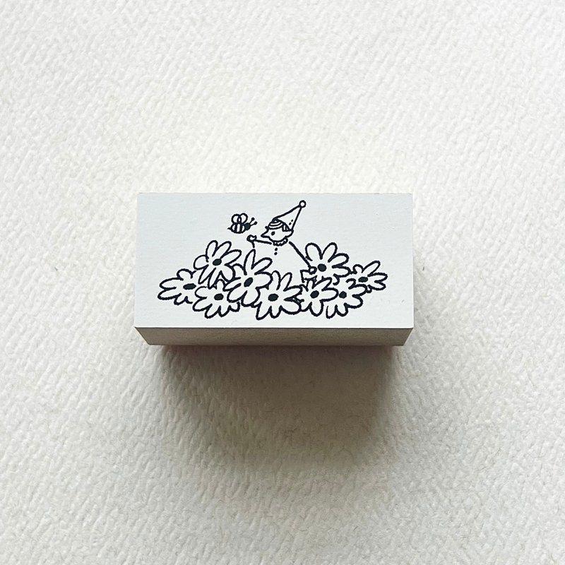 【捉迷藏/印章系列 Vol.2】花与小蜜蜂 机制印章 - 印章/印台 - 橡胶 