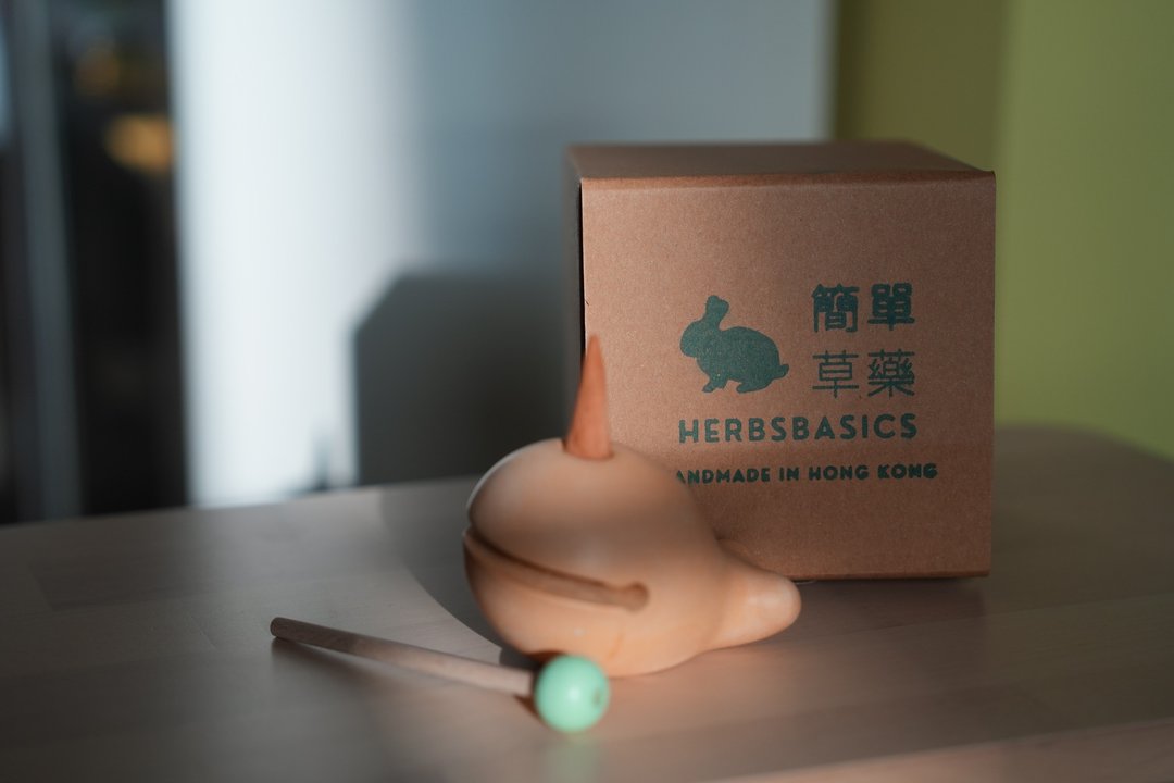 【安宁时光】木鱼造型倒流香座 手工香品套装 | 视觉系香薰 - 香薰/精油/线香 - 浓缩/萃取物 橘色