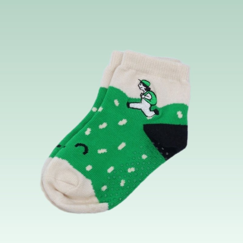 设计师联名儿童袜(15 - 18cm) - 袜子 - 棉．麻 绿色