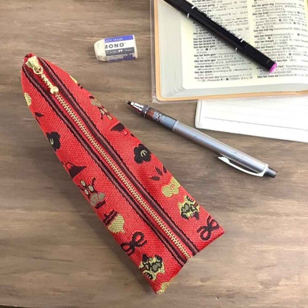 【贺图】榻榻米边四角形笔袋红色新年吉祥物龙富士山庄竹梅 - 铅笔盒/笔袋 - 其他材质 