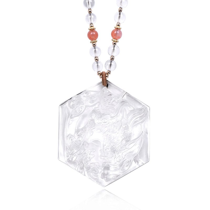 【正佳珠宝】白水晶 顶级超净透 一念之间善恶 白水晶吊坠 - 项链 - 水晶 透明