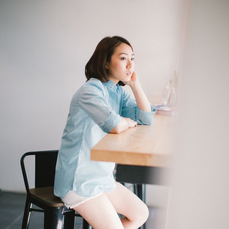 Women shirt: Slim-Normal collar - 女装衬衫 - 纸 绿色