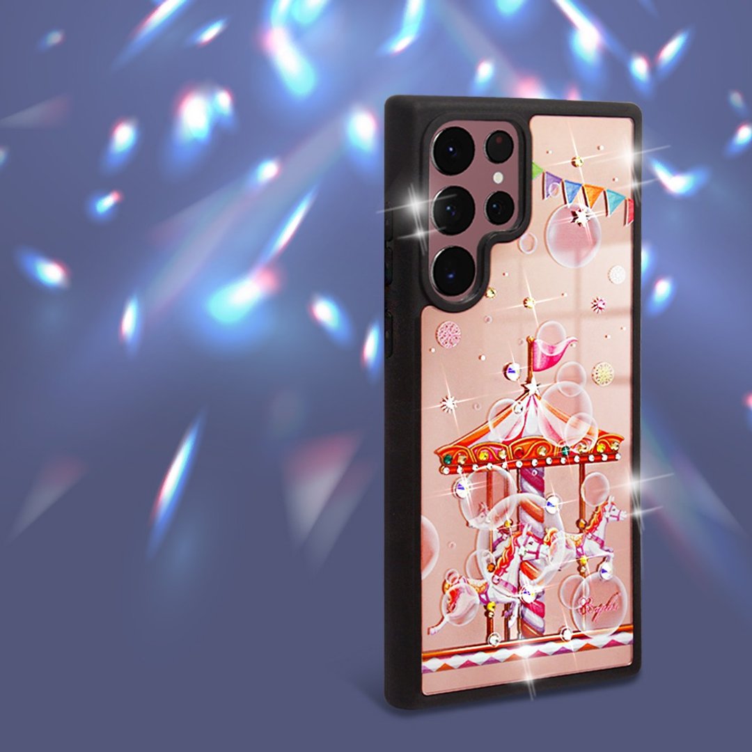 Samsung Galaxy S22全系列 军规防摔镜面水晶彩钻手机壳-旋转梦幻 - 手机壳/手机套 - 其他材质 多色