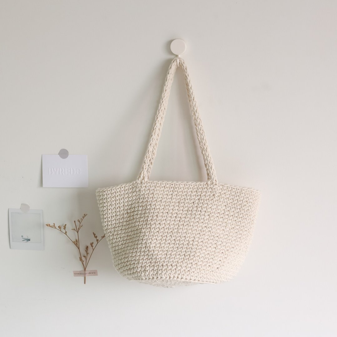Grayareamade crochet long strap handbag - 手提包/手提袋 - 棉 