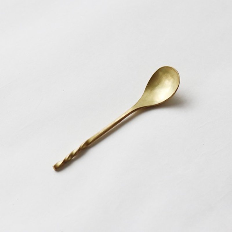 brass sugar spoon spiral - 餐刀/叉/匙组合 - 铜/黄铜 金色