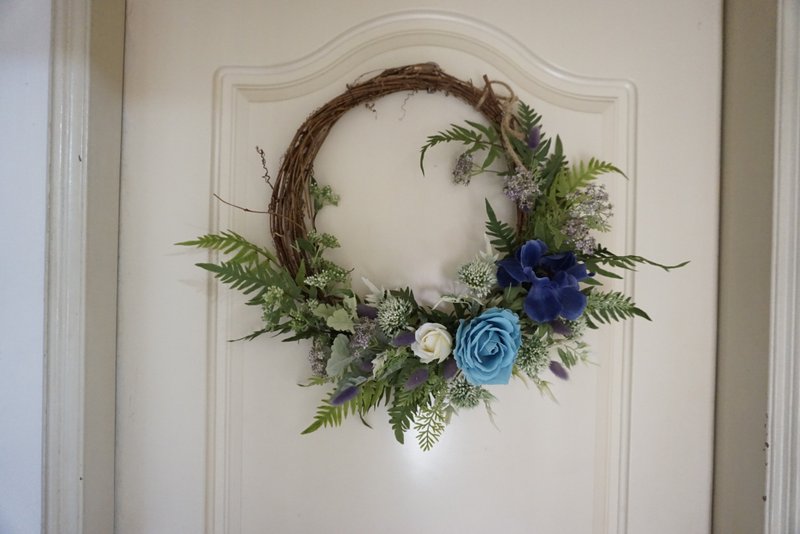 白头翁花圈 开幕礼 新家礼 入厝礼 - 干燥花/捧花 - 其他材质 蓝色