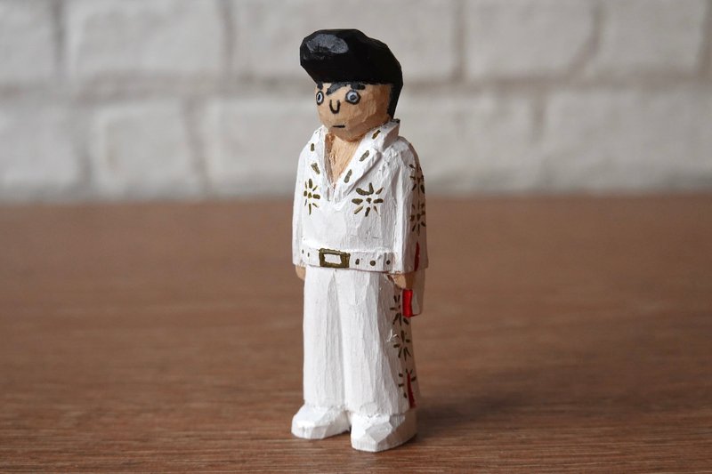 Wooden Figure Elvis - 玩偶/公仔 - 木头 白色