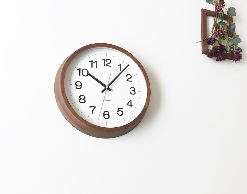 KATOMOKU muku clock 16 L尺寸 核桃 (km-113WA) 挂钟 日本制造 - 时钟/闹钟 - 木头 咖啡色