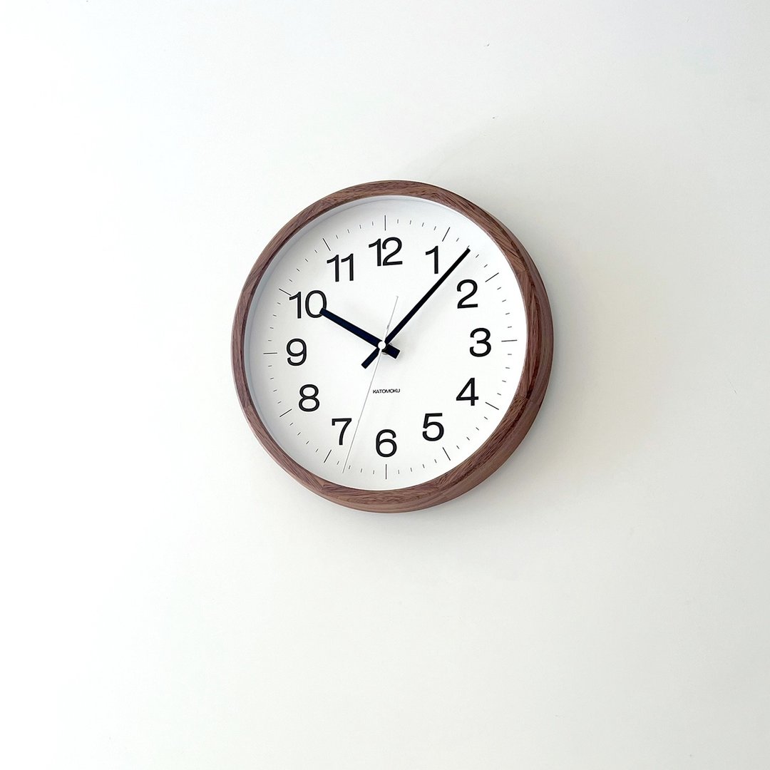 KATOMOKU muku clock 16 L尺寸 核桃 (km-113WA) 挂钟 日本制造 - 时钟/闹钟 - 木头 咖啡色