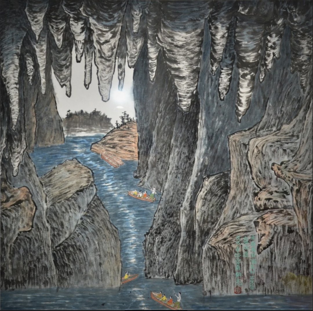 坝美石灰岩洞水道 - 海报/装饰画/版画 - 纸 