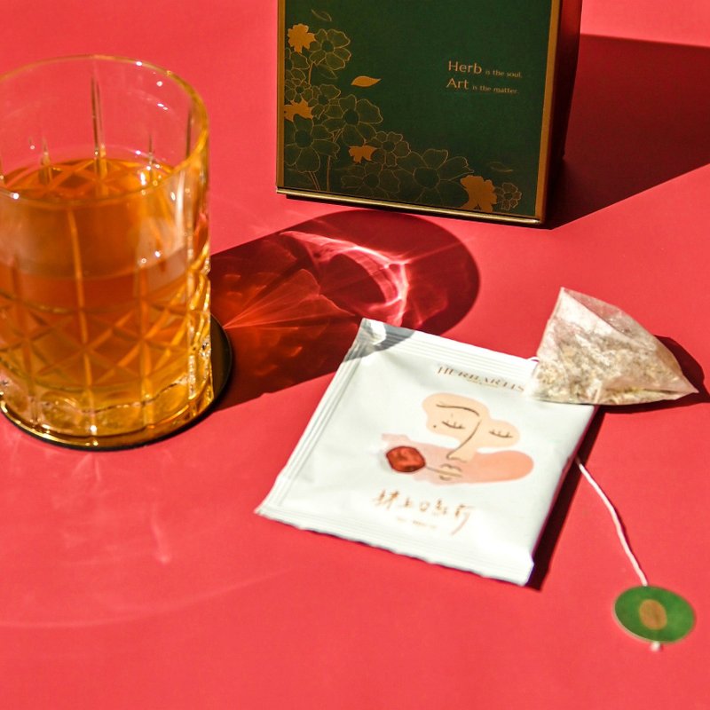 【一日循环茶】 抹上口红前 5入 / 台湾原创青草花茶 无咖啡因 - 茶 - 新鲜食材 红色