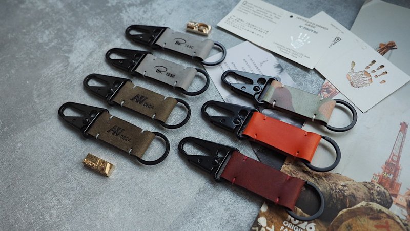 纯手工牛皮美式复古鹰嘴钥匙扣 颜色款式可定制化 订制刻字 礼物 - 钥匙链/钥匙包 - 真皮 多色