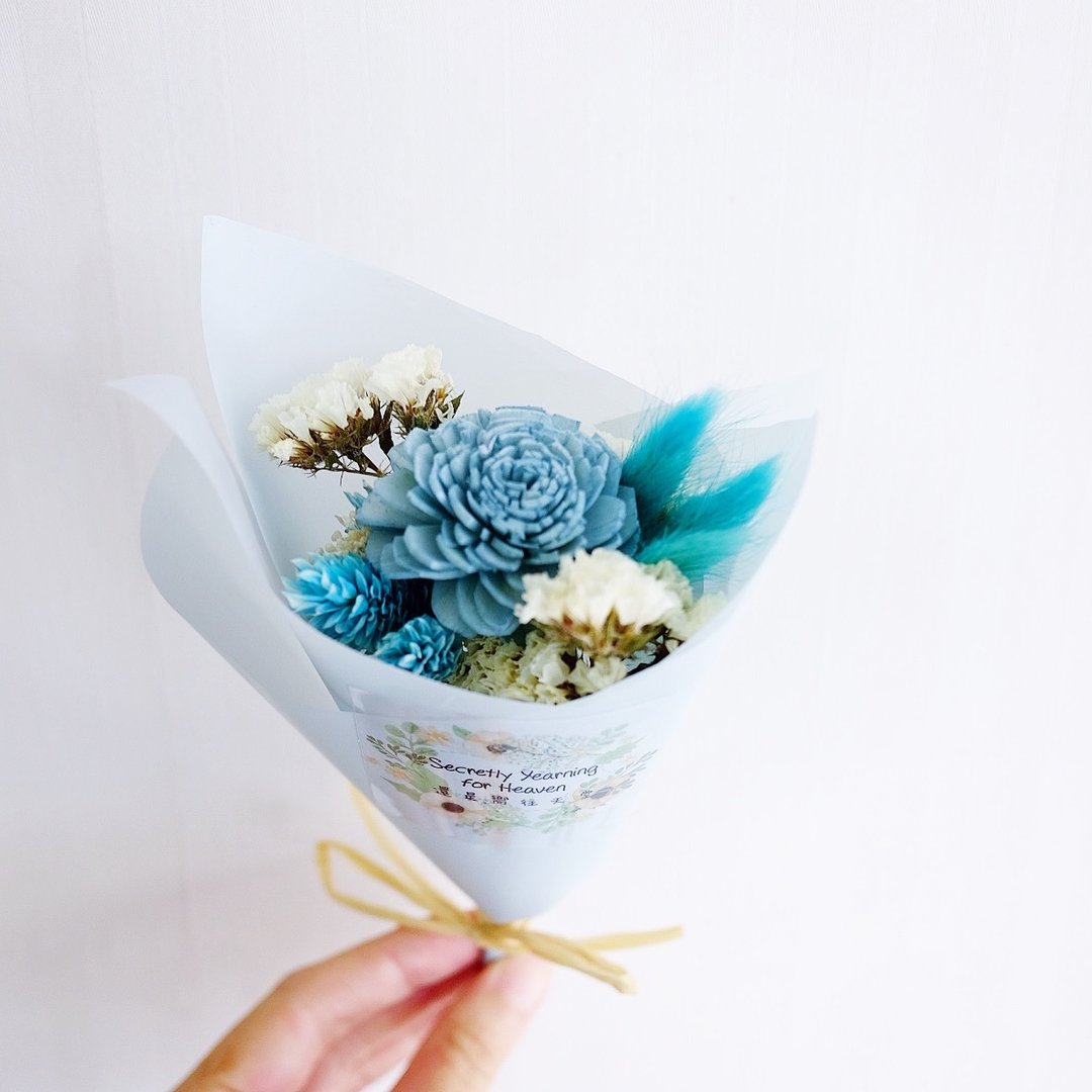 还是向往天堂 - 干燥迷你花束（蓝色） Dried flower mini bouquet (blue) - 植栽/盆栽 - 植物．花 蓝色