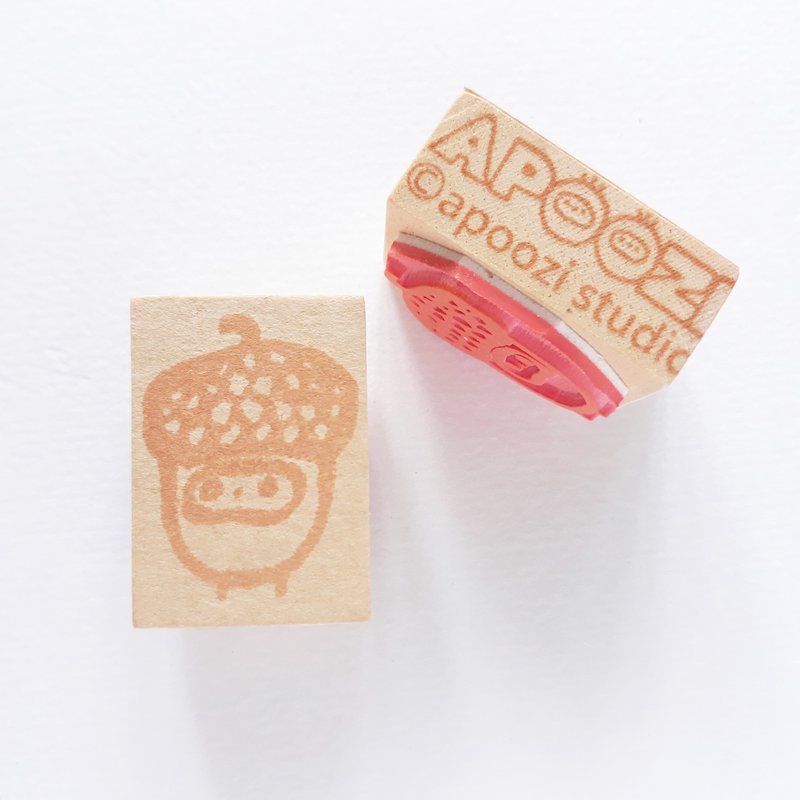 橡果籽 木制 橡皮章 印章 - 印章/印台 - 木头 卡其色