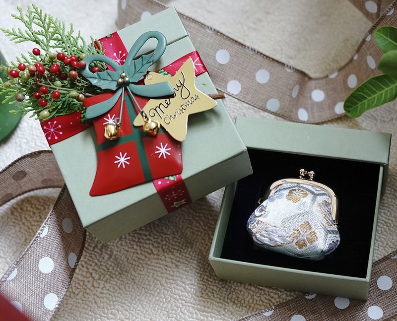耶诞限量创意礼盒/金襴锦织系列迷你型口金包/共两款 - 零钱包 - 其他材质 