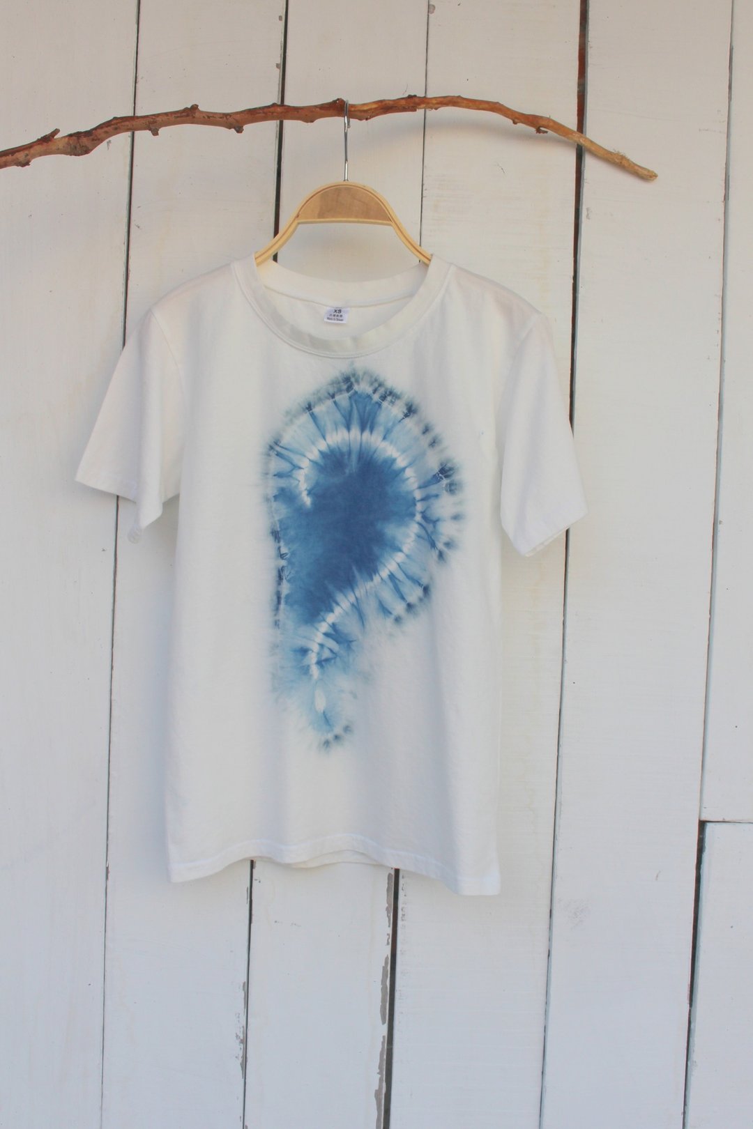 自在染isvara 手工蓝染 纯粹系列 答案 纯棉T-shirt - 中性连帽卫衣/T 恤 - 棉 蓝色