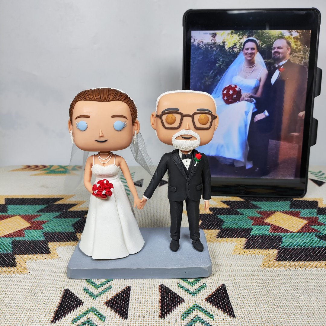 纯手工定制美国Funko Pop 自画像公仔情侣父母夫妻结婚周年礼物 - 玩偶/公仔 - 粘土 多色