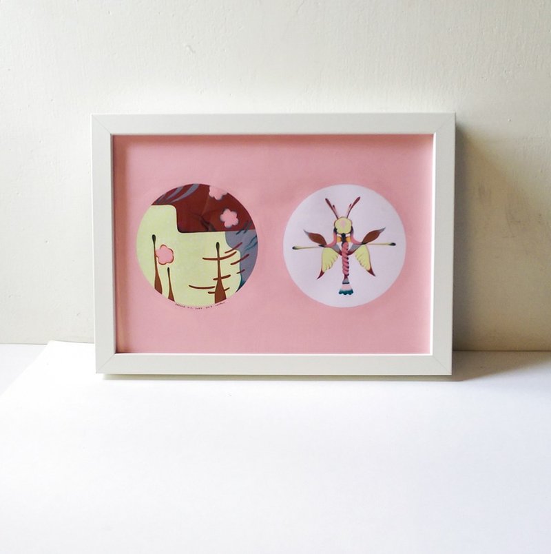 粉红 细胞 放大镜 可爱独特插画 - 摆饰 - 纸 粉红色