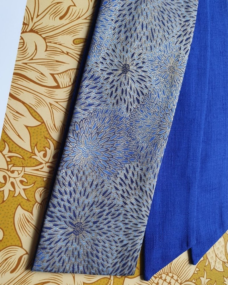 蓝色金烟花 绑式发带 - 发带/发箍 - 棉．麻 蓝色