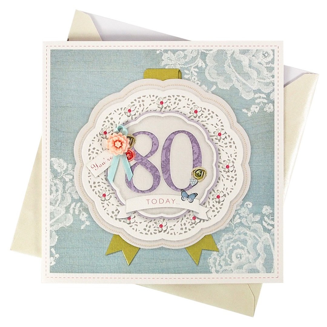 寿比南山-80岁生日【Hallmark-岁数卡片 生日祝福】 - 卡片/明信片 - 纸 蓝色