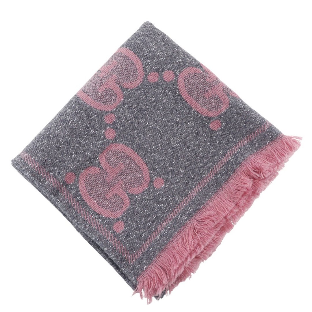 GUCCI 经典 GG 提花羊毛披肩 灰色 598993 中古精品 - 围巾/披肩 - 羊毛 灰色