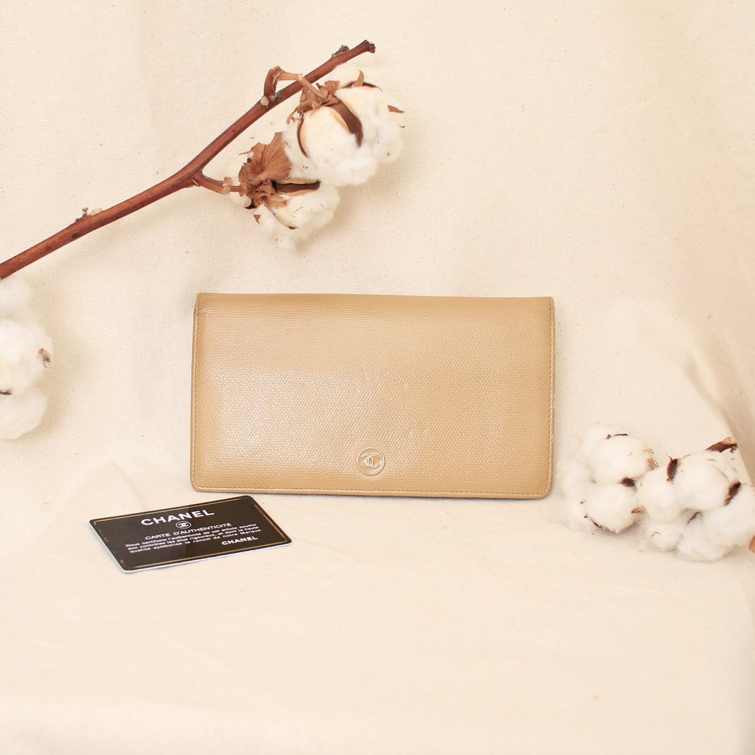 Back to Green:: CHANEL 肤色长夹 vintage wallet - 皮夹/钱包 - 真皮 