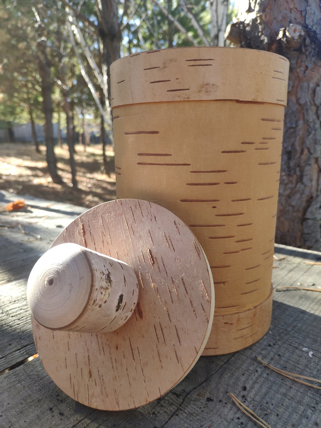 Birch bark box, birch bark canister, tea box - 调味罐/酱料瓶 - 木头 