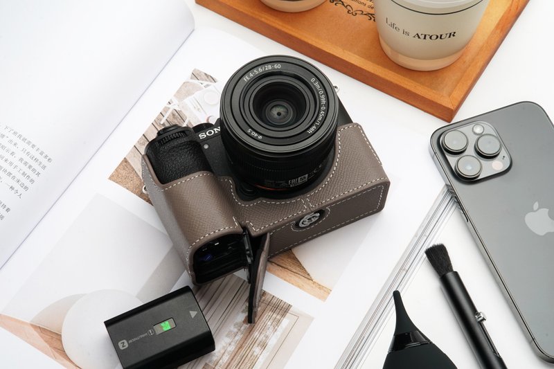 适用机型SONY a7C II / a7CR 手掌纹皮革相机底座皮套 - 相机包/相机袋 - 真皮 多色
