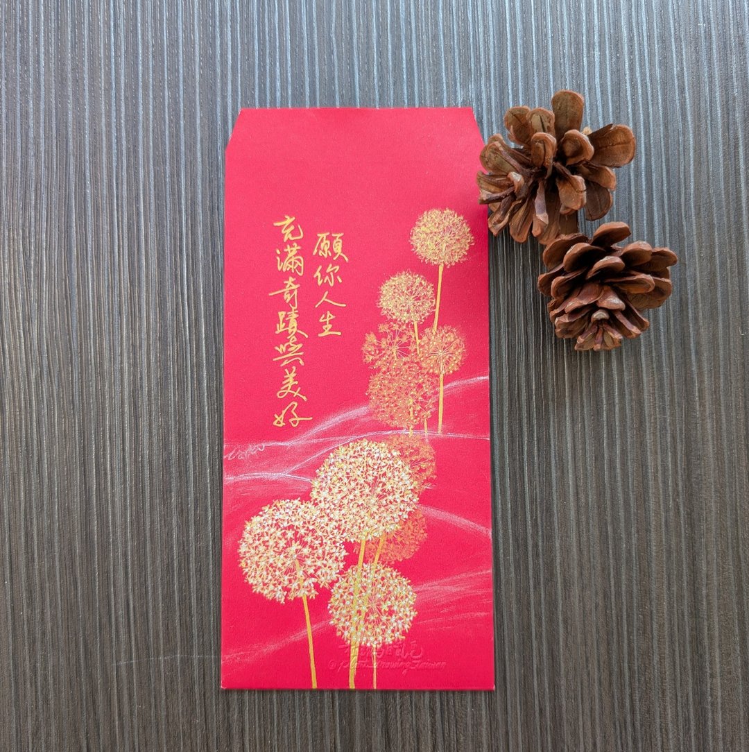 婚礼生日过年红包 / 大葱花插图 / 亲笔手绘手写字 - 红包/春联 - 纸 