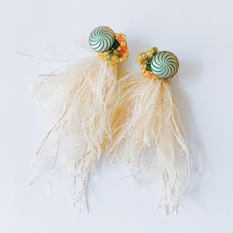 3way 多种戴法 粉肤色 星光沙沙 耳环/耳夹/夹式/耳饰 - 耳环/耳夹 - 其他材质 卡其色