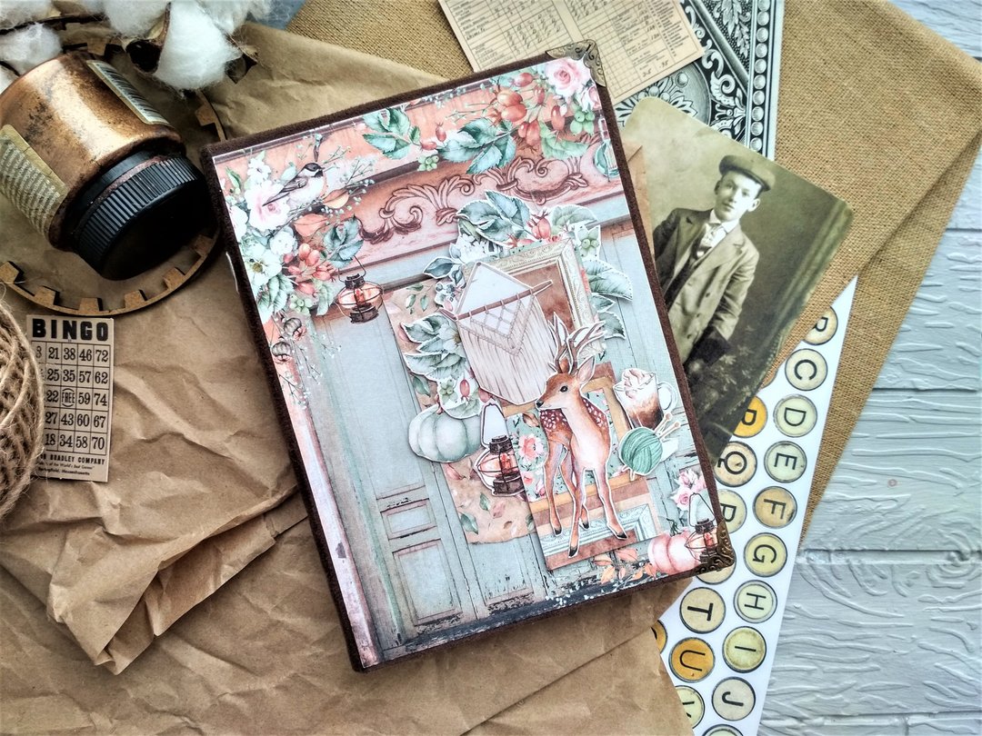 森之废物杂志 自然废物志 复古动物杂志 15 x 10 厘米。 - 笔记本/手帐 - 纸 绿色